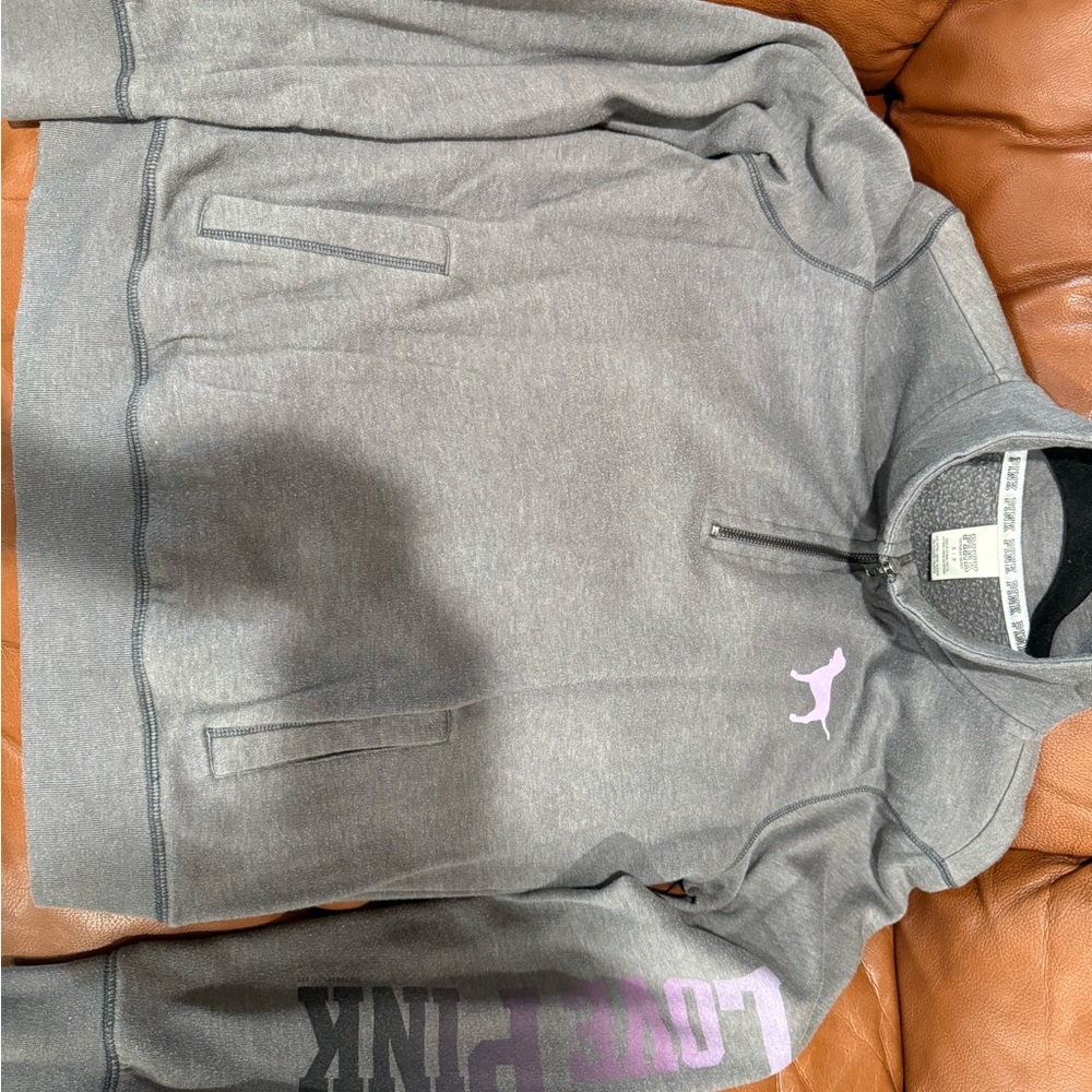 PINK Victoria's Secret Gray and Pink Sweater